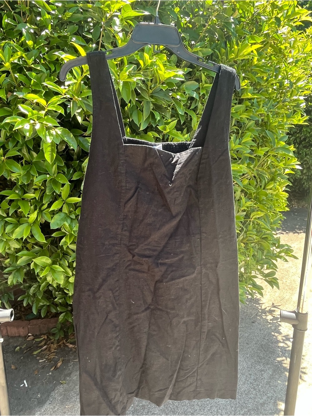 Old Navy Black Mini Pinafore Dress